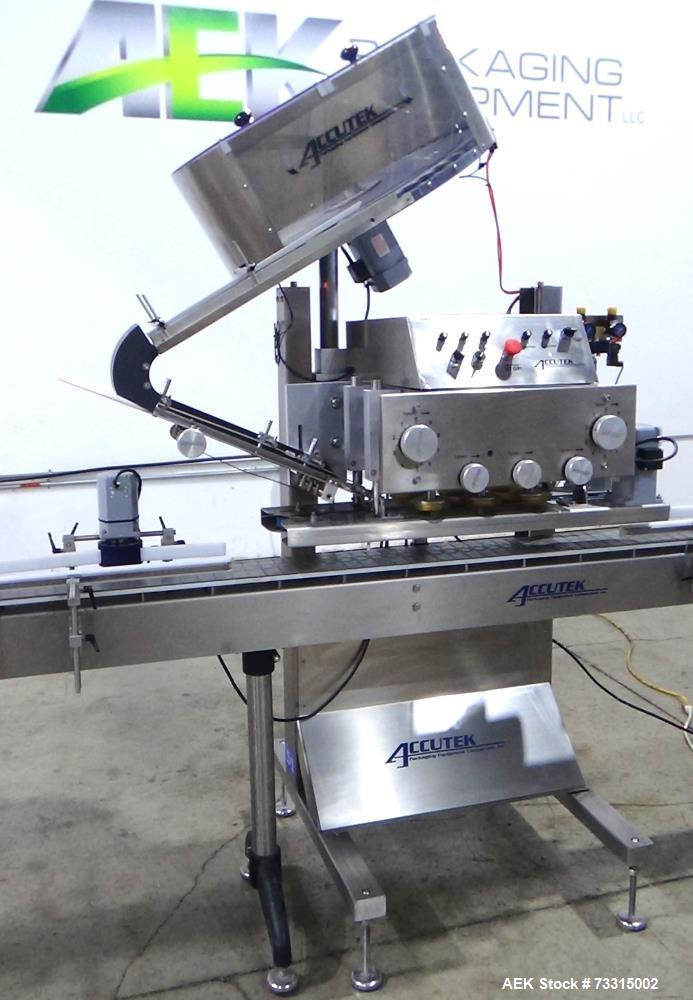 Used Accutek ASC-6 Automatic Spindle Capper | High-Speed Bottle Capping Machine